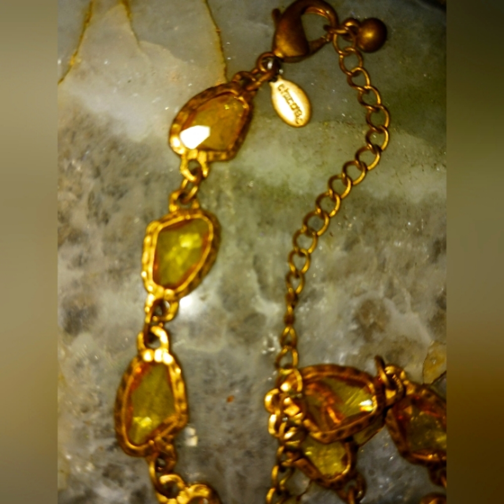 Long gold tone Chico's necklace